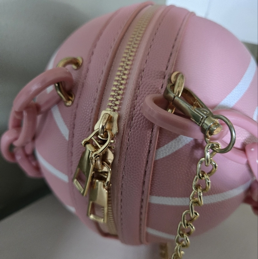 Pink Basketball-Shaped Women's Bag - Picture 4 of 9